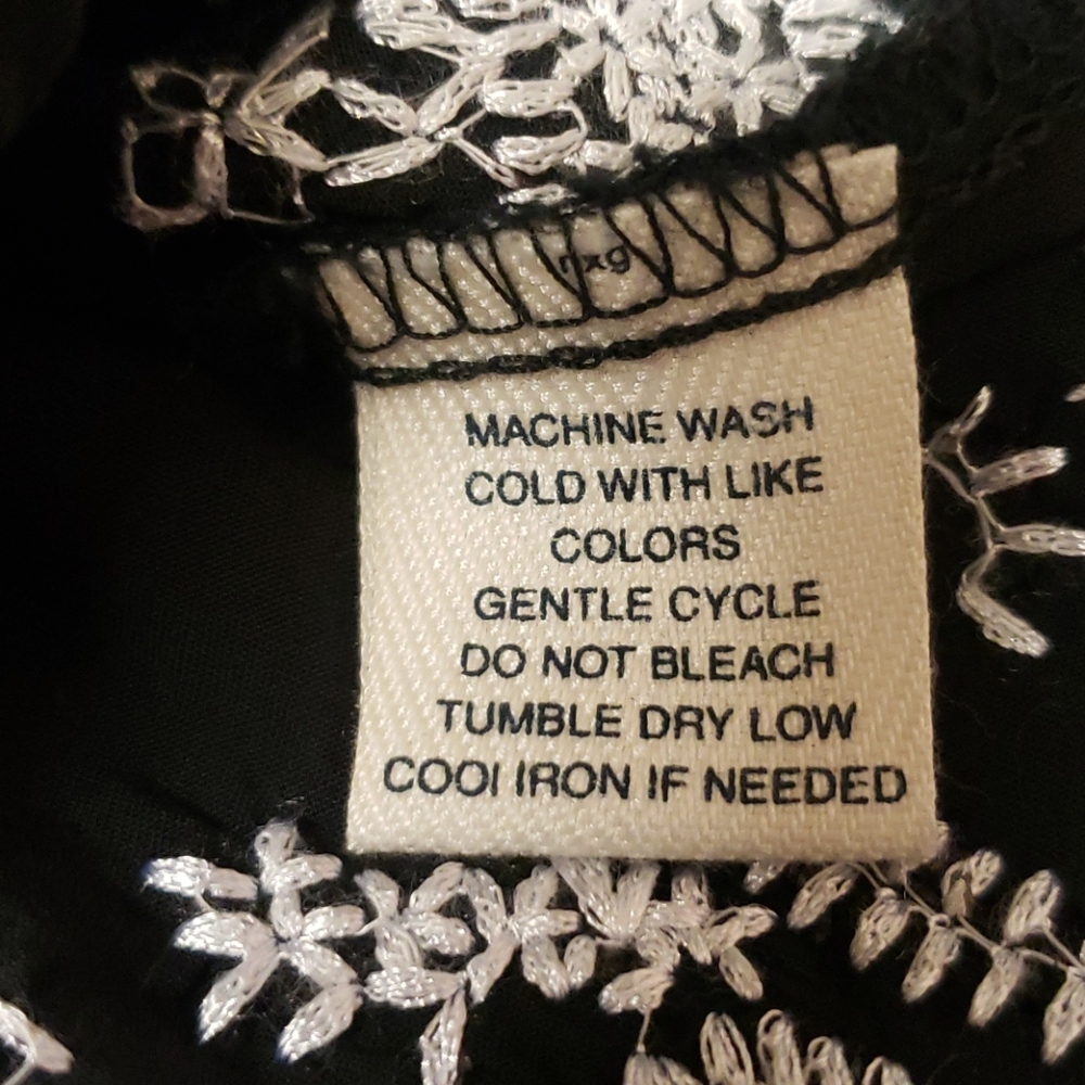 Sz PL Westbound Boho Black Embroidered Top C17 - Picture 7 of 7
